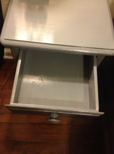 Nightstand painted drawer